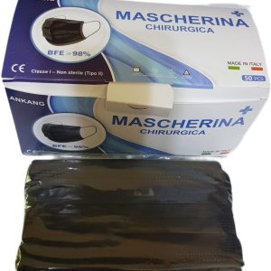 Mascherina Chirurgica Nera tipo 2R Italiana